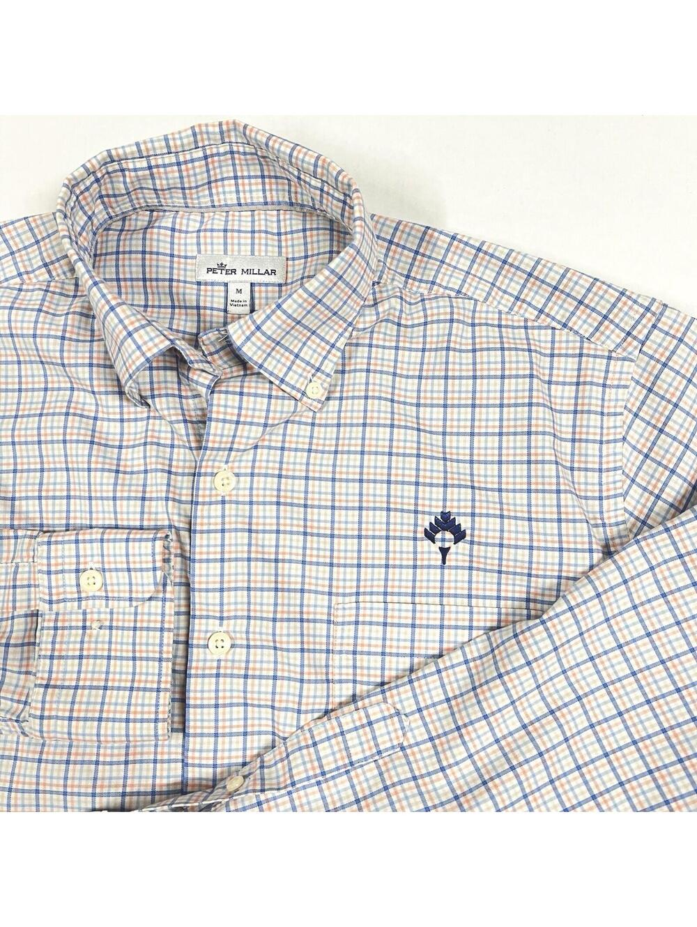 Peter Millar Julian Crown Lite Cotton-Stretch Sport Shirt Sz M CRVBL Golf - READ